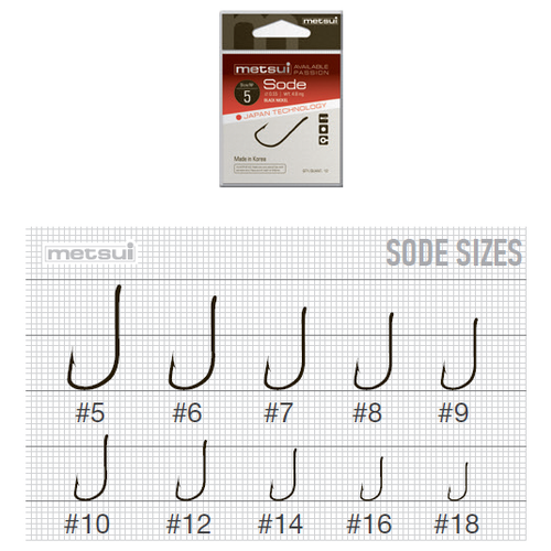 крючок metsui sode bln 7 12шт so bln 07 Metsui, Крючки Sode, №10, bln, 12шт.