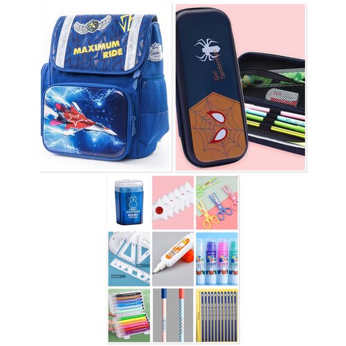 Школьный ранец/детский рюкзак + пенал + наполнение (канцелярия)