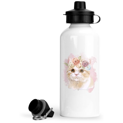 Спортивная бутылка Кошки Манчкин с венком спортивная бутылка кошки манчкин королева