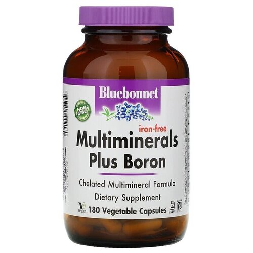 Bluebonnet Nutrition Multiminerals Plus Boron Iron-Free (Мультиминералы с бором без железа) 180 капсул