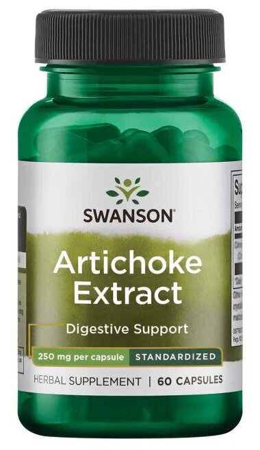 Swanson Artichoke Extract Standartized (Экстракт Артишока) 250 мг 60 капсул