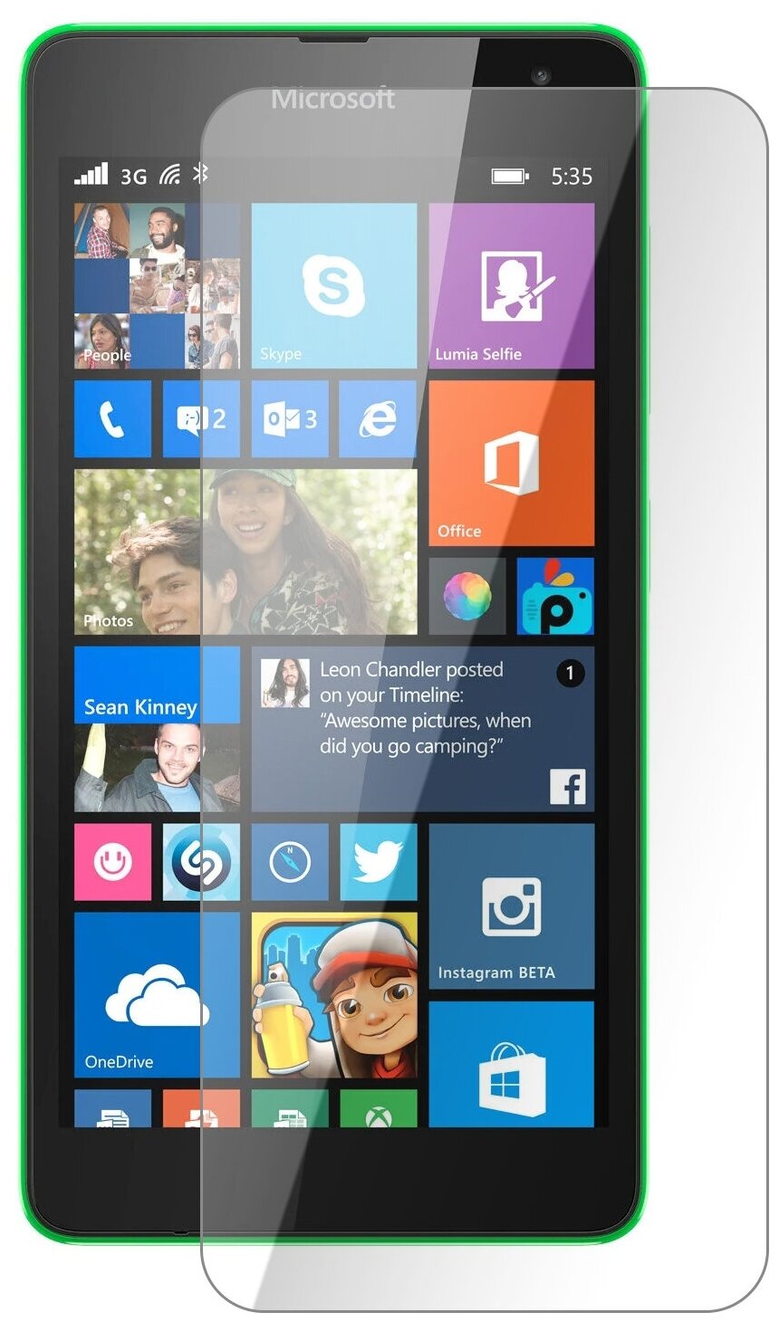 Гидрогелевая защитная плёнка для Microsoft Lumia 535, глянцевая, не стекло, на дисплей, для телефона