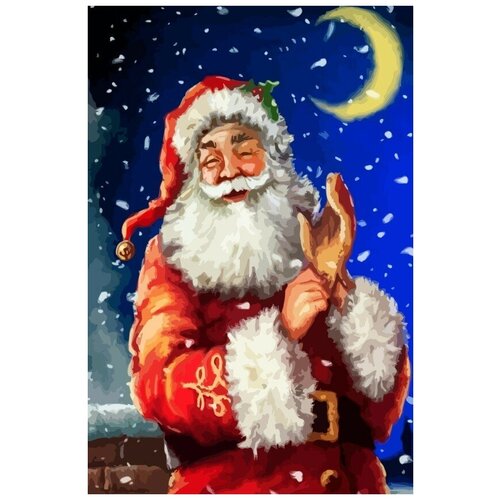 Картина по номерам на холсте Новый Год (Рождество, Дед Мороз, Снегурочка, Аниме) - 7254 В 60x40 картина по номерам на холсте новый год 7254 в 60x40