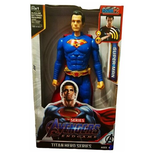 Фигурка супер героя Супермен 30см. со световыми и звуковыми эффектами /Titan Hero series Super Man/Фигурка Мстители Супермен 30см.