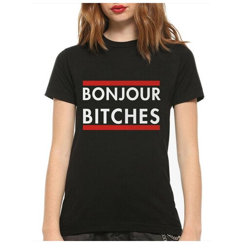 Футболка Design Heroes Bonjour Bitches Женская Черная 2XL