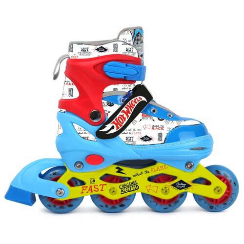Роликовые коньки Hot Wheels, PU колёса со светом, размер S (30-33), Т20204