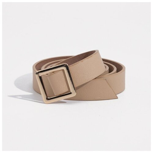 фото Ремень женский, матовый, пряжка золото, без прокола, цвет бежевый gorodok