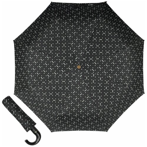 фото Мини-зонт moschino, автомат, 3 сложения, купол 100 см., 8 спиц, система «антиветер», чехол в комплекте, для мужчин, черный