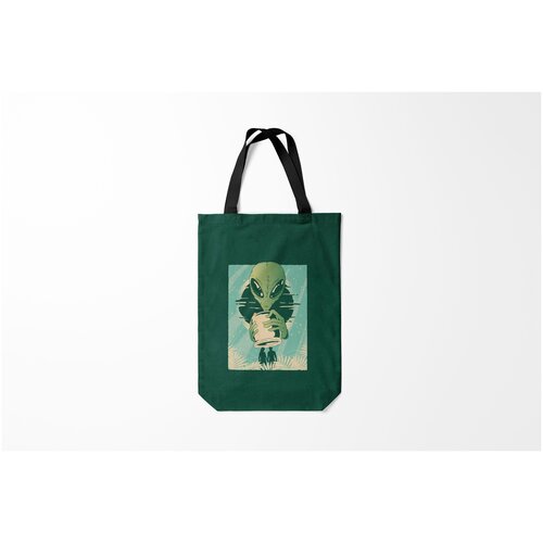 фото Сумка-шоппер / 31х42 см / инопланетяне пришельцы пришелец ловит людишек burnettie