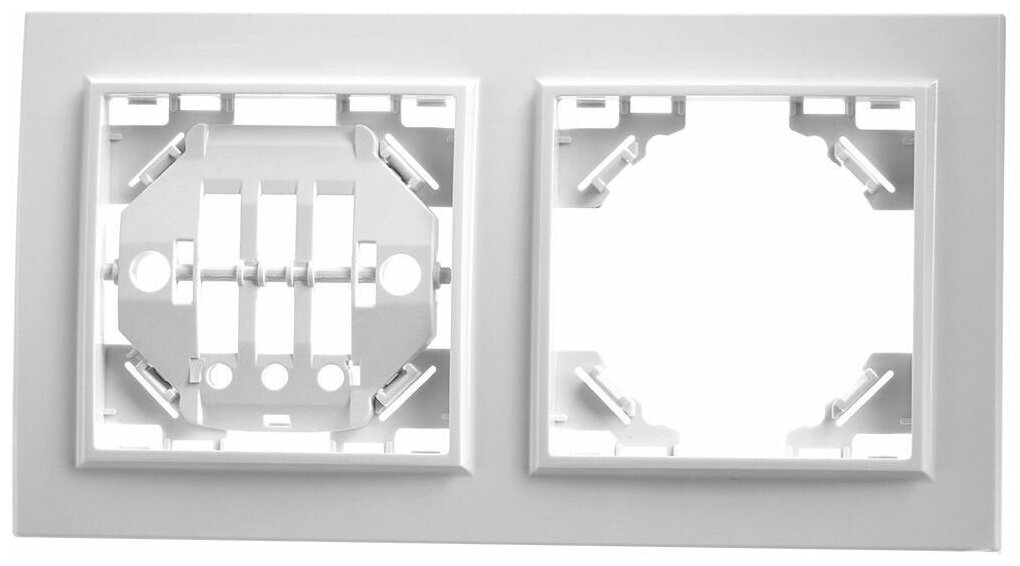 Рамка двухместная горизонтальная, серия Эрна, PFR00-9002-01, белый - фотография № 1