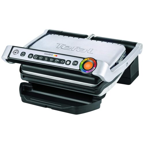 гриль tefal panini grill gc241d серебристый черный Гриль Tefal Optigrill+ GC705D, серебристый