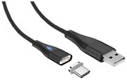 Кабель USB 2.0 - Type C JETACCESS JA-DC39 1м черный (опл, USB/Type-C, Magnet, QC,3A)