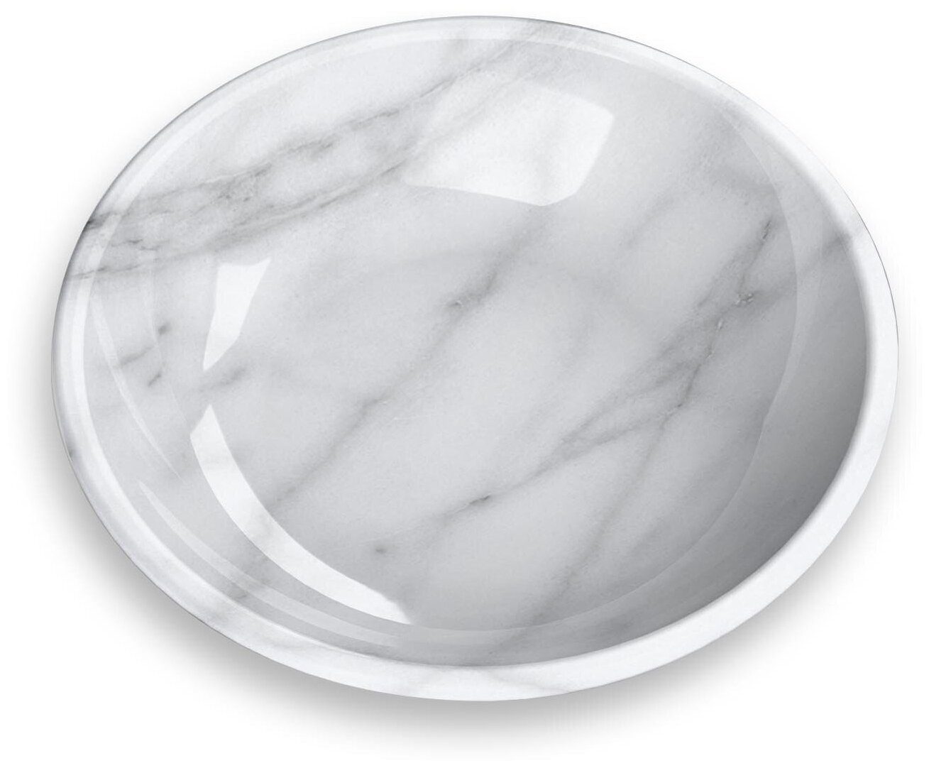 Миска для животных TARHONG "Carrara Marble", белый мрамор, 13х13х2.8см (180мл) - фотография № 2