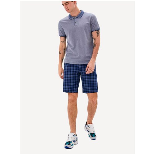 фото Шорты (бриджи) мужские tagerton 5554, синяя клетка, рост 182, размер 6xl, талия 110 см