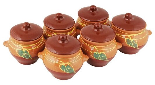 фото Набор горшков для жаркого Борисовская керамика №6, 6*0,65 л