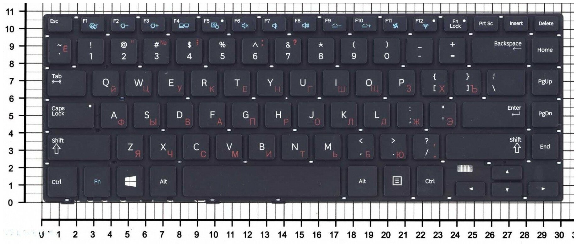 Клавиатура для ноутбука Samsumg BA59-03619C черная без рамки с подсветкой