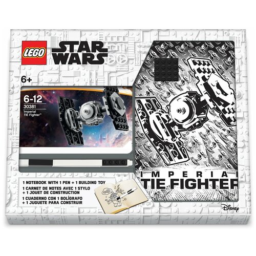 Книга для записей Lego TIE Fighter, с черной гелевой ручкой и минифигурой, 192 листа star wars building blocks black ace tie interceptor major vonreg fighter bricks fit repining starwars diy parent child activity