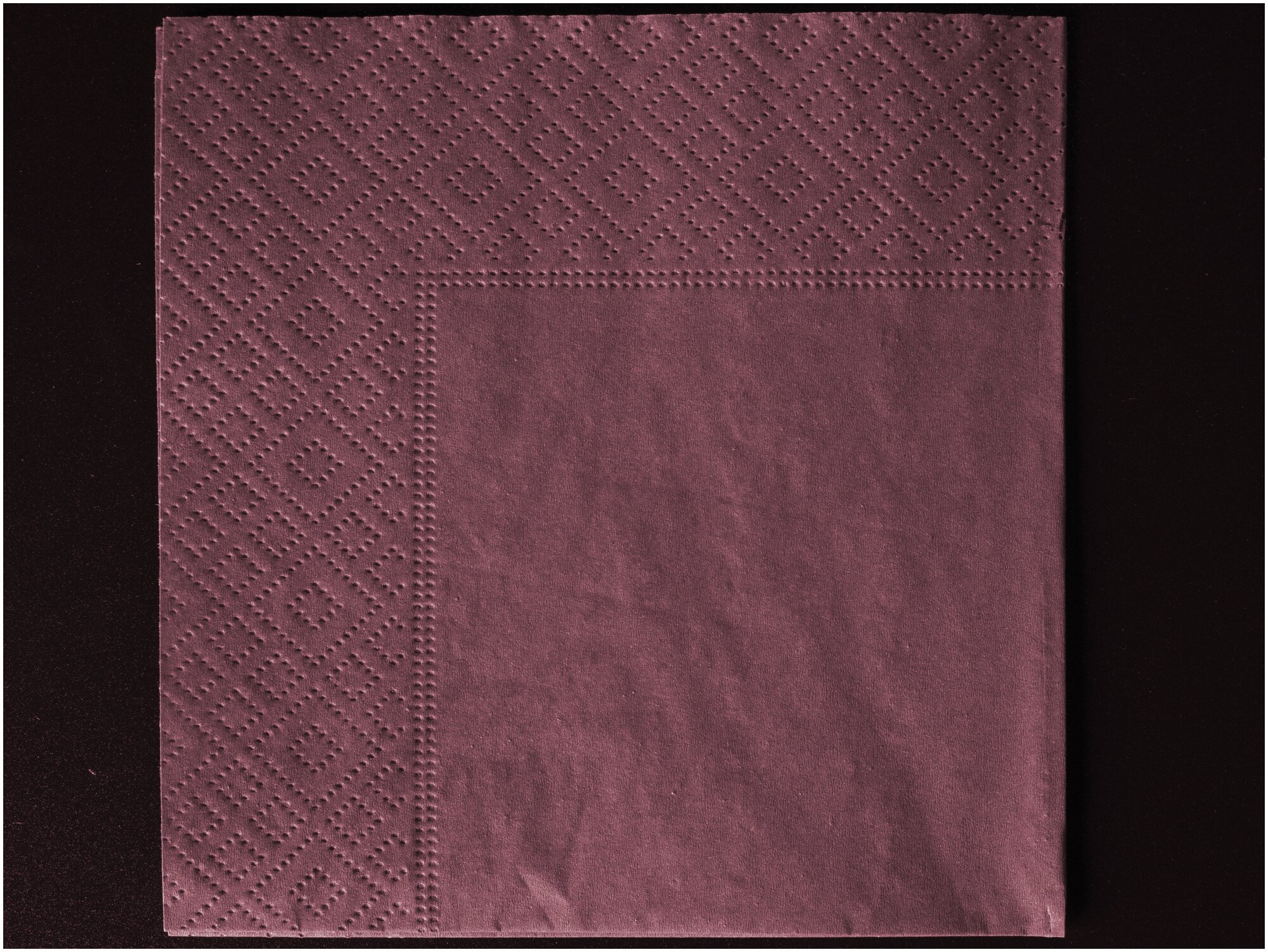 Салфетки двухслойные ZELPAPER 24х24 бордовые, бумажные, 250 шт, 100% целлюлоза - фотография № 2