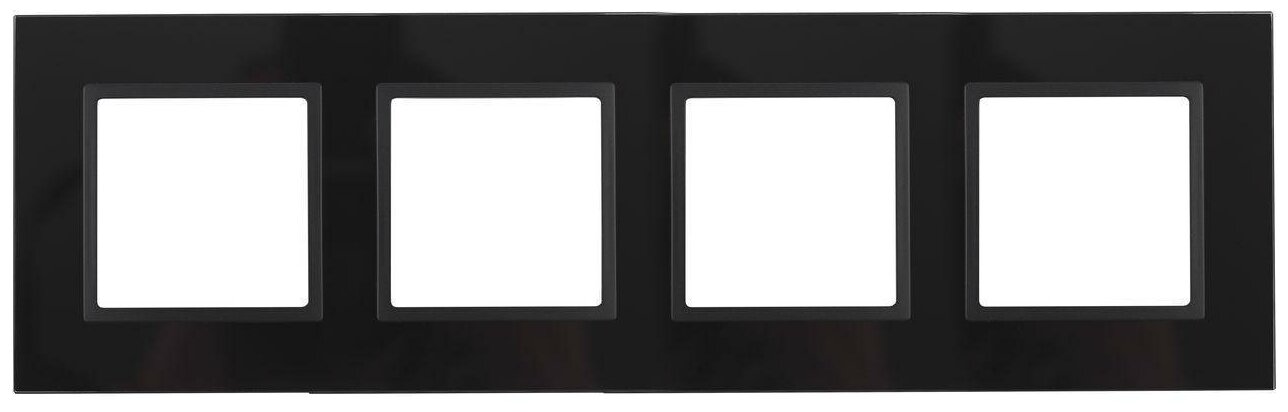ЭРА 14-5104-05 ЭРА Рамка на 4 поста, стекло, Эра Elegance, чёрный+антр (5/25/750)