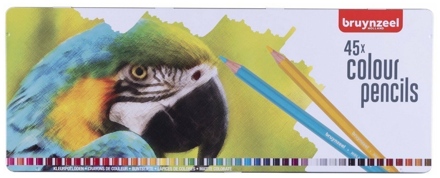 Карандаши цветные Попугаи, 45 цветов Bruynzeel - фото №1