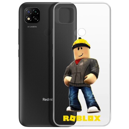 Чехол-накладка Krutoff Clear Case Roblox-Строитель для Xiaomi Redmi 9C чехол накладка krutoff clear case праздничная формула для xiaomi redmi 9c