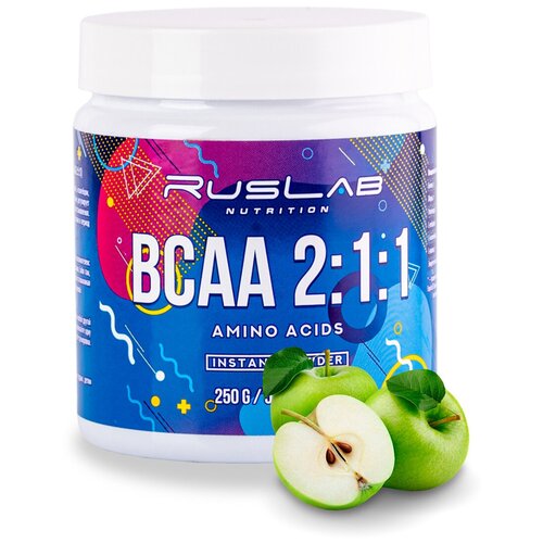 Аминокислота BCAA 2:1:1 (250 гр), вкус зеленое яблоко аминокислота citrulline synergy 240 г вкус арбуз яблоко