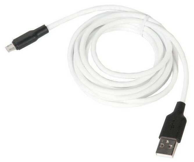 Кабель USB HOCO X21 Plus Silicone для Micro USB 2.4 A длина 2.0 м белый