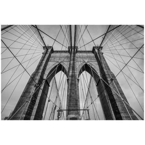 Фотообои Уютная стена Графика Бруклинского моста 410х270 см Бесшовные Премиум (единым полотном)