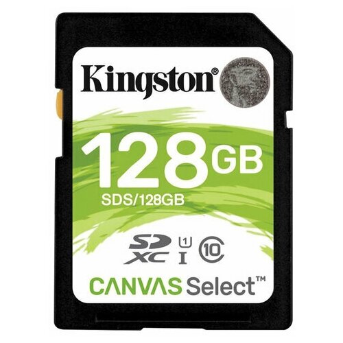 Карта памяти SDXC 128 GB KINGSTON Canvas Select Plus UHS-I U1 100 Мб/сек (class 10), 1 шт