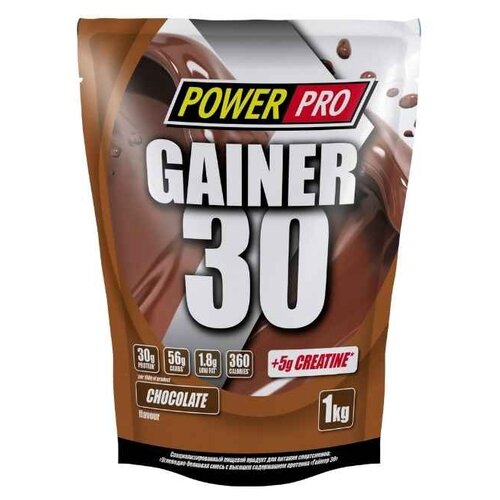 гейнер xxi power gainer 1700 г шоколад Гейнер Power Pro Gainer 30, 1000 г, шоколад