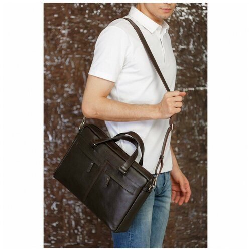 фото Мужская кожаная бизнес-сумка lakestone bedford brown 9210/br
