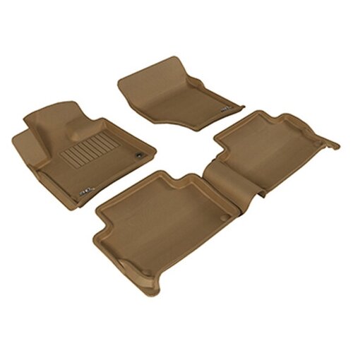 Коврики в салон текстильные Audi Q7 (4L) 2005->2015 3D Lux с бортиком бежевые