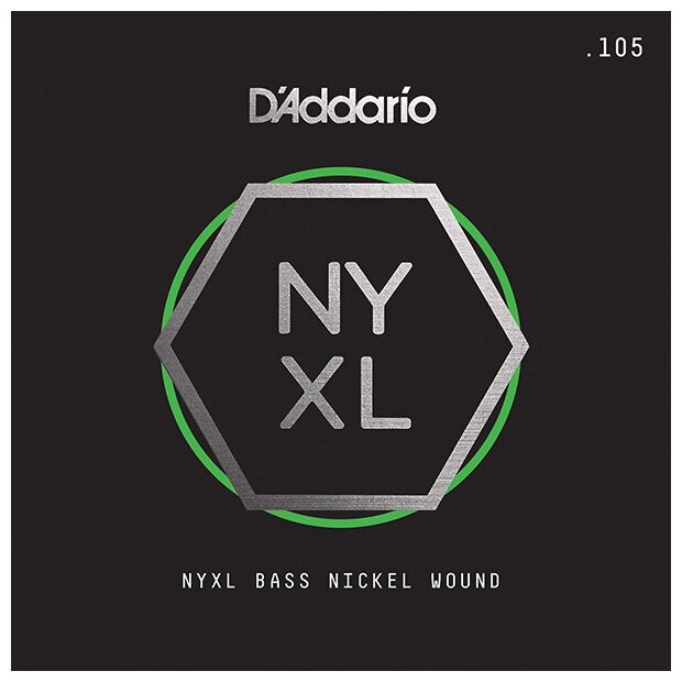 NYXLB105T NYXL Tapered Отдельная струна для бас-гитары, никелированная, 105, D'Addario