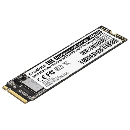 Накопитель SSD M.2 2280 240GB ExeGate NextPro KC2000TP240 (PCIe Gen3x4, NVMe, 22x80mm, 3D TLC)EX282318RUS