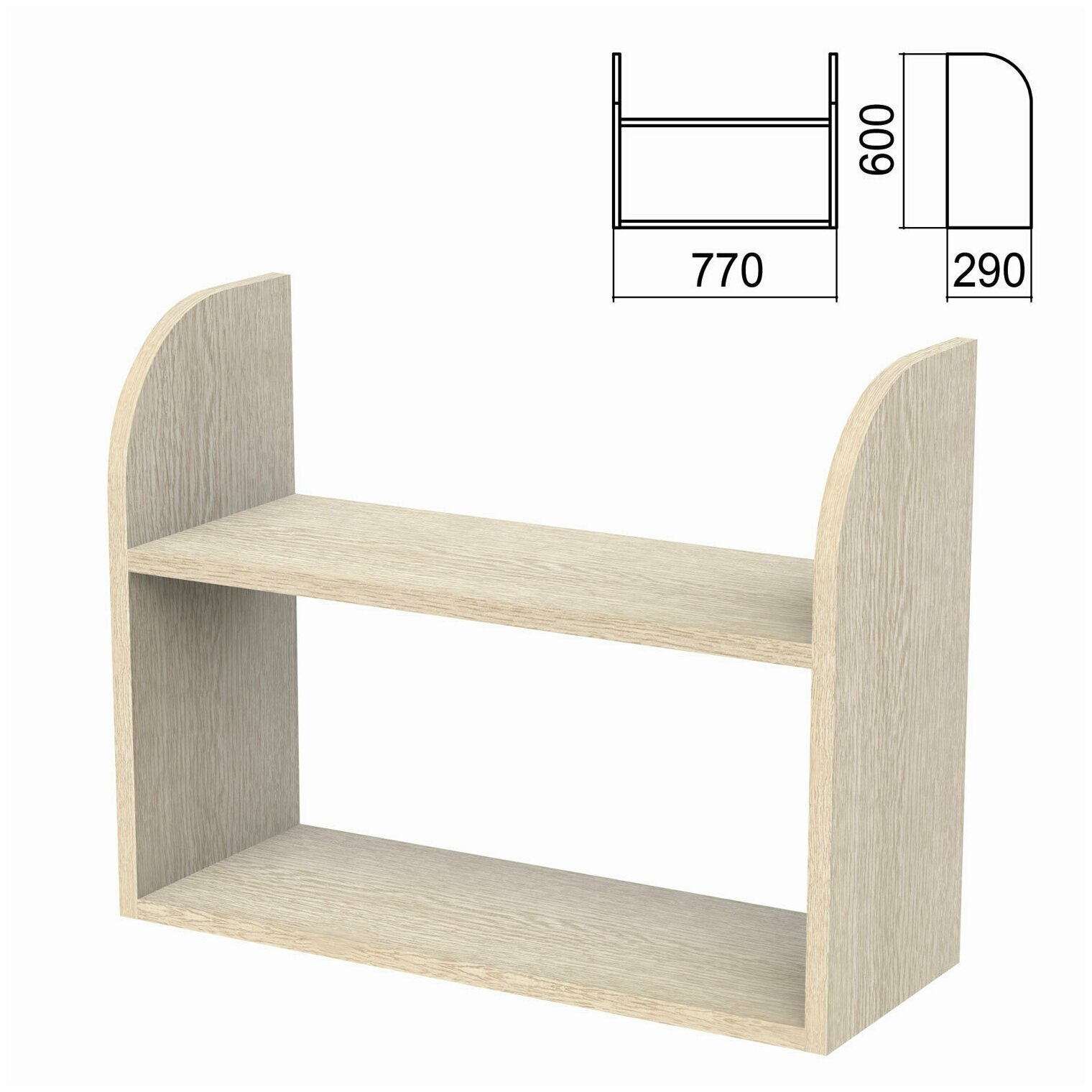 Полка навесная настенная "Арго" (ш770*г290*в600 мм), ясень шимо, А-300, ш/к32181
