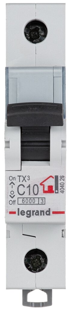 Выключатель автоматический модульный 1п C 10А 6кА TX3 Legrand 404026 - фотография № 1