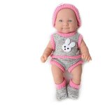 Кукла пупс Реборн виниловая 25 см в подарок ребенку . Кукла в вязаном комплекте с соской и погремушкой - изображение