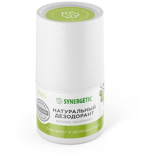 Synergetic Натуральный дезодорант Бергамот - зеленый лайм, флакон, 50 мл, 50 г, 1 шт. schmidt s дезодорант бергамот и лайм стик 50 мл 1 шт