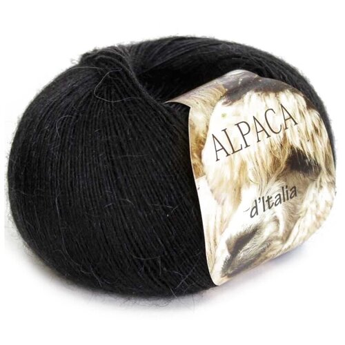 Пряжа Seam Alpaca de Italia Цвет. 01, черный, 5 мот, Альпака - 50%, нейлон - 50% куртка mexx демисезон зима силуэт свободный размер s черный