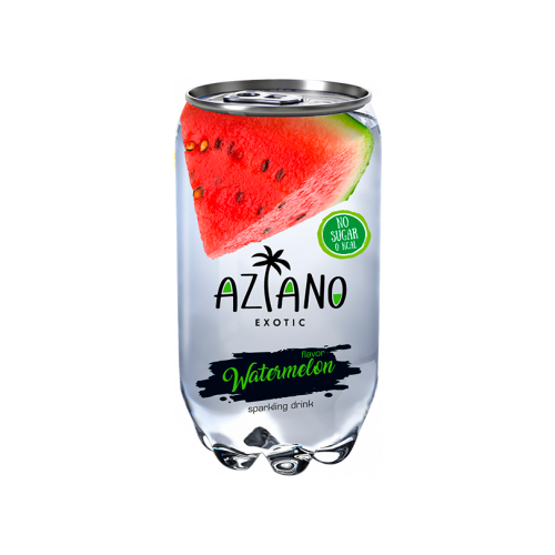 Напиток газированный Aziano Watermelon (Арбуз) 0.350 л упаковка 12 штук