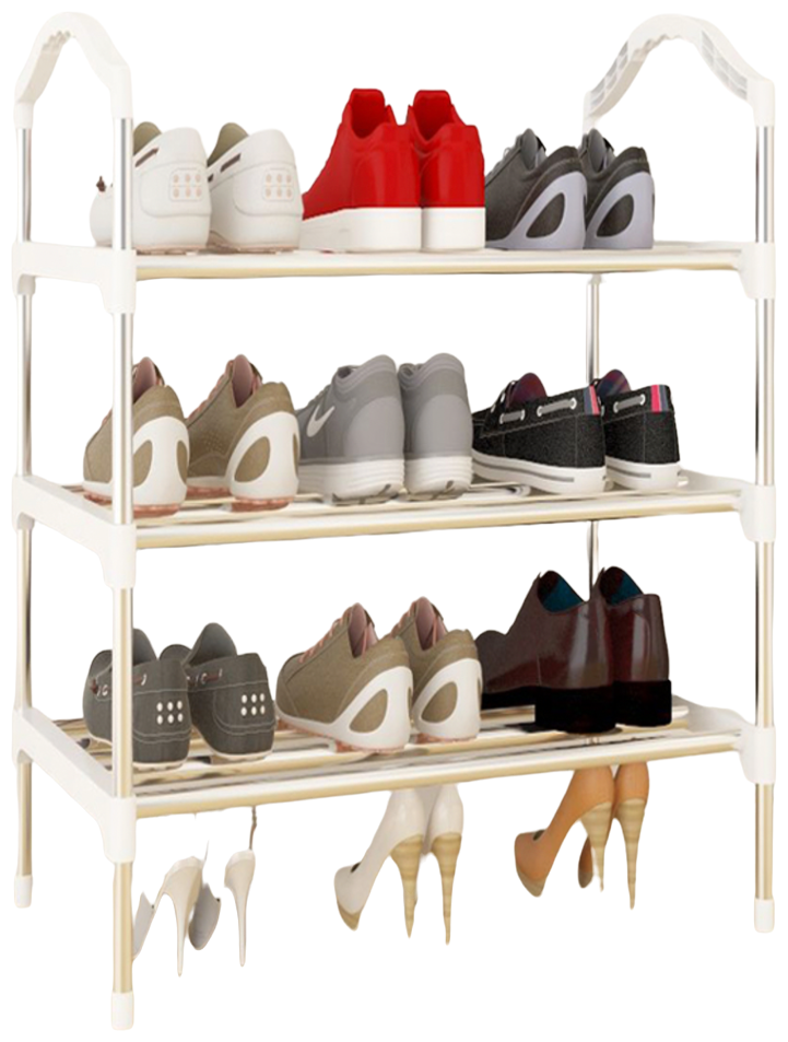 Полка для обуви / Обувница / Этажерка для хранения обуви 56х26х62 см, белая