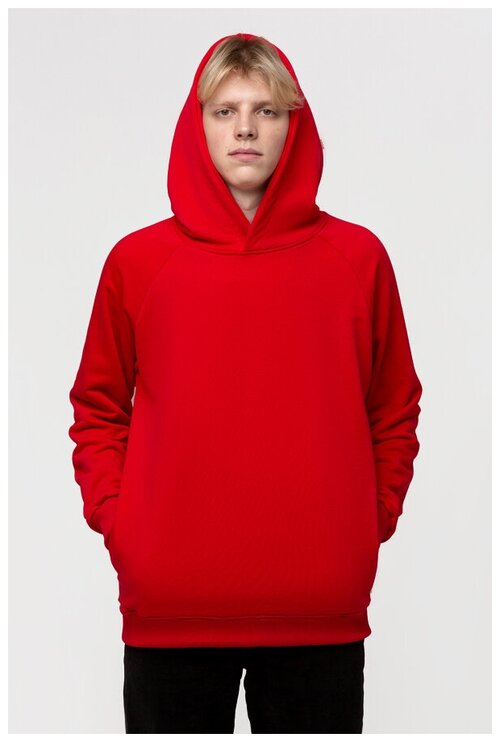 Магазин Толстовок HOODIE REGLAN RED Loop Diagonal 300gr man, Размер Unisex 48 / M Unisex