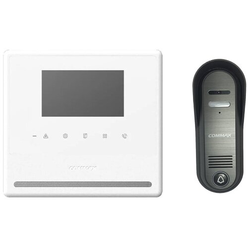 Комплект видеодомофона и вызывной панели COMMAX CDV-43Y (Белый) / 4CPN3 комплект видеодомофона и вызывной панели commax cdv 70h2 синий 4cpn3
