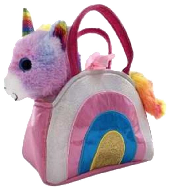 Мягкая игрушка Fluffy Family Единорог Радуга, 18 см, в сумочке 681892