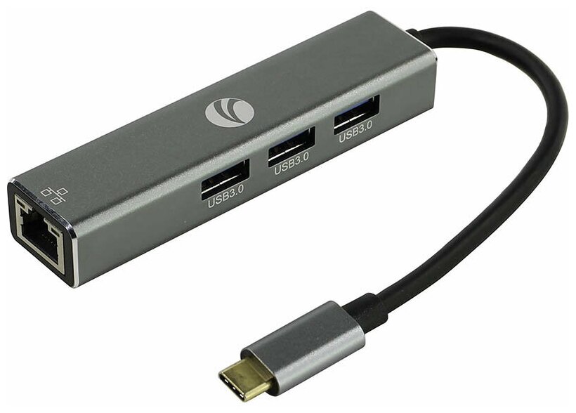 Хаб Vcom Type-C - RJ-45/3xUSB3.0 Aluminum Shell DH311A