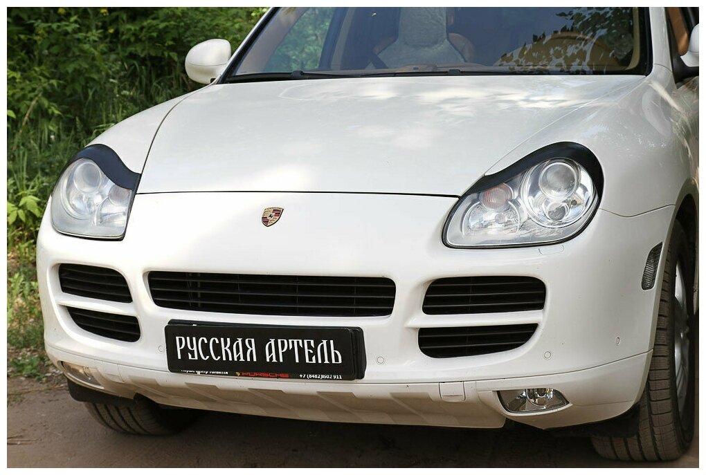 Накладки на передние фары (Реснички) Porsche Cayenne 2002-2010