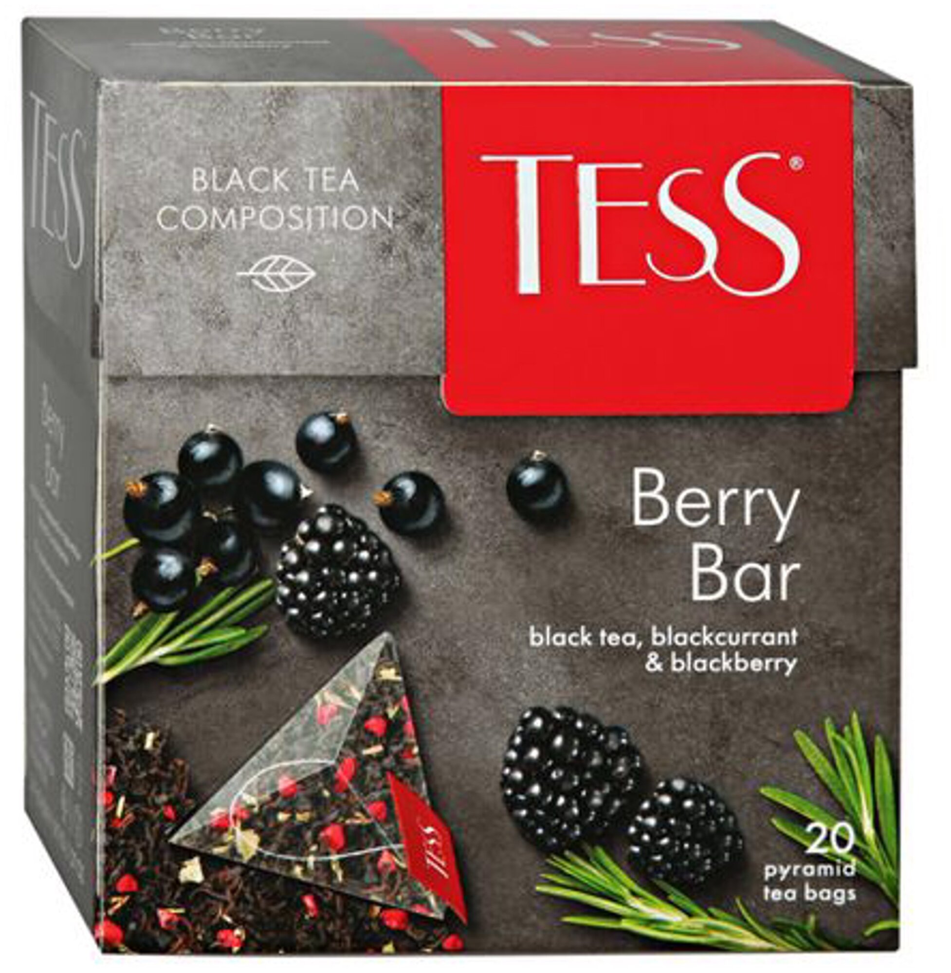 Чай черный Tess Berry Bar в пирамидках, 20 пак.