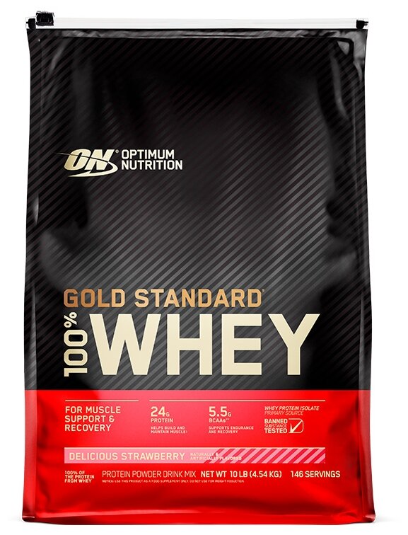    Optimum Nutrition Gold Standard 100% Whey 10 lb Delicious Strawberry