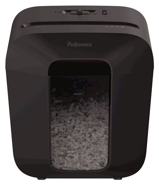 Шредер Fellowes PowerShred LX25 черный (секр P-4)/перекрестный/6лист/115лтр/скрепки/скобы/пл карты