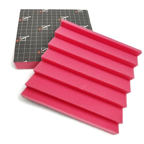 Самоклеящийся акустический поролон, Шумология Sierra 300 КС розовый (300*300мм)